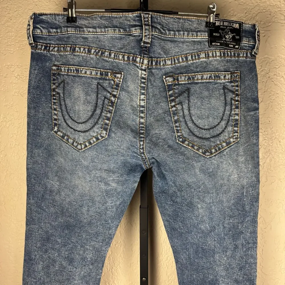 True Religion Rocco Relaxed Skinny Sz 40 Blue Denim Jeans